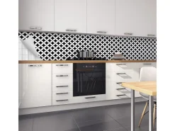 Myspotti Küchenrückwandfolie Chadi Selbstklebend 450 cm x 60 cm Schwarz-Weiß