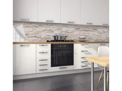 Myspotti Küchenrückwandfolie Bruchsteinwand Beige Selbstklebend 450 cm x 60 cm* Klebefolien
