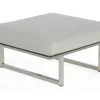 Natur24 Lotus Hocker Edelstahl Grau