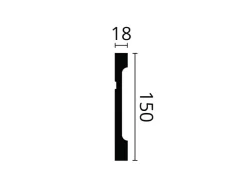 NOEL & MARQUET NMC FD15 WALLSTYL Sockelleiste Zierleiste Stuckleiste 2 m 200 cm x 1,8 cm x 15 cm Weiß* Zierprofile
