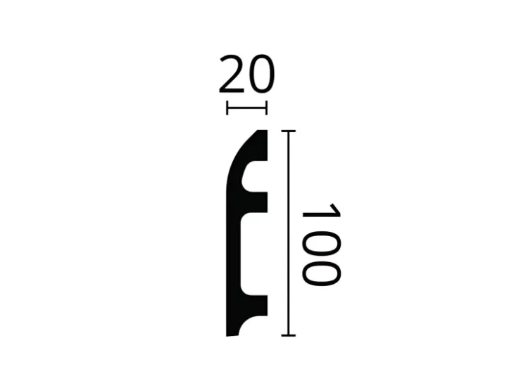 NOEL & MARQUET NMC FL5 WALLSTYL Sockelleiste Zierleiste Eckleiste 2 m 200 cm x 2 cm x 10 cm Weiß