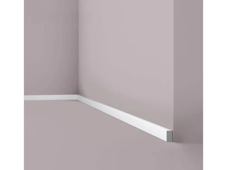 NOEL & MARQUET NMC FL15 WALLSTYL Sockelleiste Fußleiste Zierleiste Stuckleiste 2 m 200 cm x 1 cm x 1,8 cm Weiß* Zierprofile