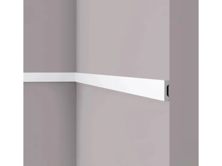 NOEL & MARQUET NMC WD5 WALLSTYL Wand- und Friesleiste Zierleiste Stuckleiste 2 m 200 cm x 1 cm x 3,8 cm Weiß