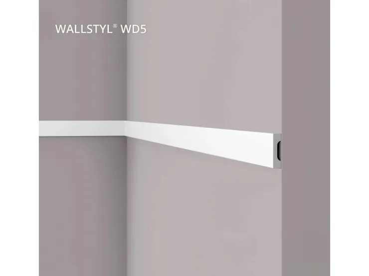 NOEL & MARQUET NMC WD5 WALLSTYL Wand- und Friesleiste Zierleiste Stuckleiste 2 m 200 cm x 1 cm x 3,8 cm Weiß