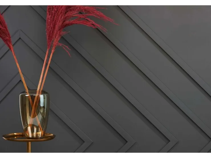 NOEL & MARQUET NMC WD5 WALLSTYL Wand- und Friesleiste Zierleiste Stuckleiste 2 m 200 cm x 1 cm x 3,8 cm Weiß