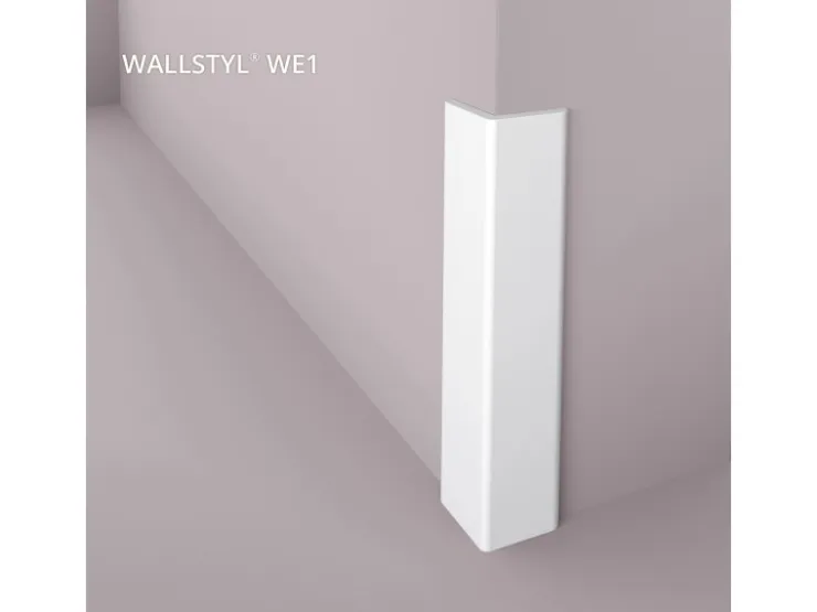 NOEL & MARQUET NMC WE1 WALLSTYL Kantenschutz-Profil Zierleiste Stuckleiste 2 m 200 cm x 3 cm x 3 cm Weiß* Zierprofile