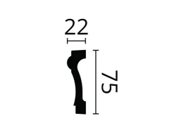 NOEL & MARQUET NMC WL6 WALLSTYL Wand- und Friesleiste Zierleiste Türumrandung 2 m 200 cm x 2,2 cm x 7,5 cm Weiß