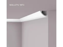 NOEL & MARQUET NMC WT3 WALLSTYL Eckleiste Zierleiste Stuckleiste für Indirekte Beleuchtung 2 m 200 cm x 11 cm x 8 cm Weiß