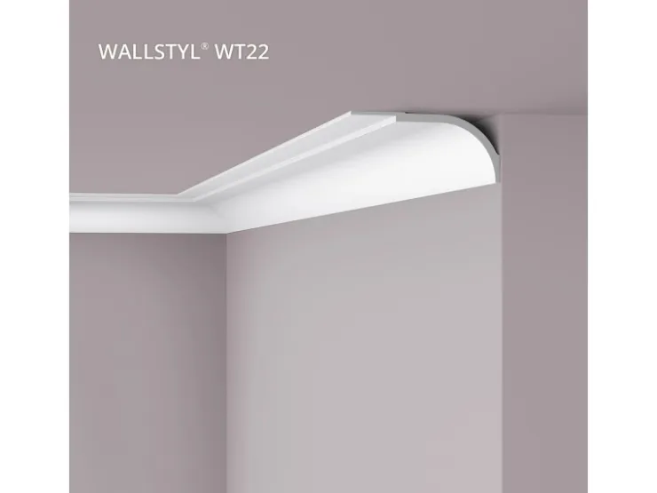 NOEL & MARQUET NMC WT22 WALLSTYL Eckleiste Zierleiste Stuckleiste 2 m 200 cm x 22,5 cm x 10 cm Weiß