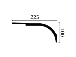 NOEL & MARQUET NMC WT22 WALLSTYL Eckleiste Zierleiste Stuckleiste 2 m 200 cm x 22,5 cm x 10 cm Weiß