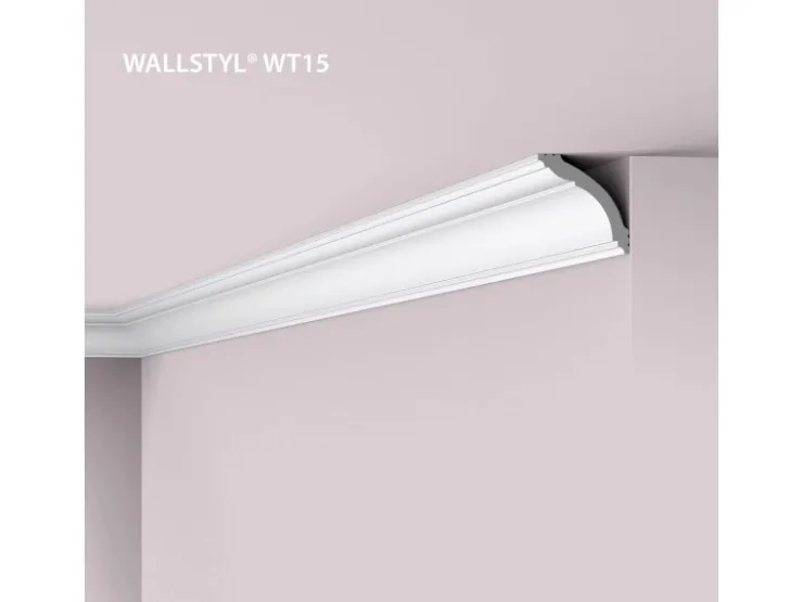 NOEL & MARQUET NMC WT15 WALLSTYL Eckleiste Deckenleiste Zierleiste Stuckleiste 2 m 200 cm x 7 cm x 7 cm Weiß* Zierprofile
