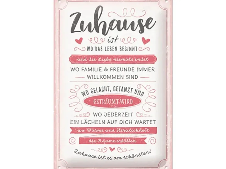 Nostalgic-Art Blechschild Zuhause 20 cm x 30 cm* Geschenkartikel