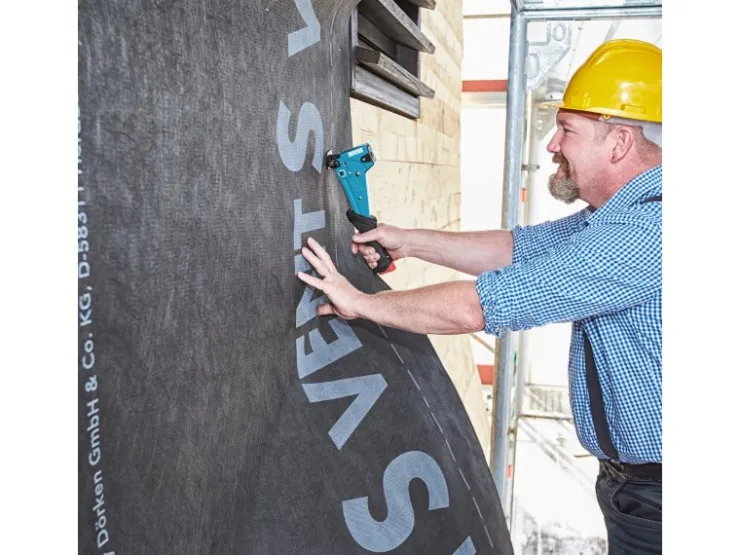 Novus Tools Hammertacker J-055 6–14 mm Typ G Premium-Tacker für Flachdrahtklammern mit Prallplatte für Oberflächenschutz 030-0454* Tapezierzubehör