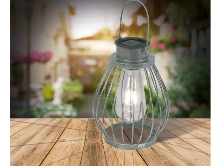Näve LED-Deko-Solarleuchte IP44 Silber 21,5 cm* Laternen