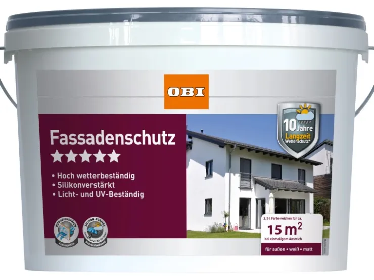 OBI Fassadenschutz Weiß matt 2,5 l* Außen-Fassadenfarben