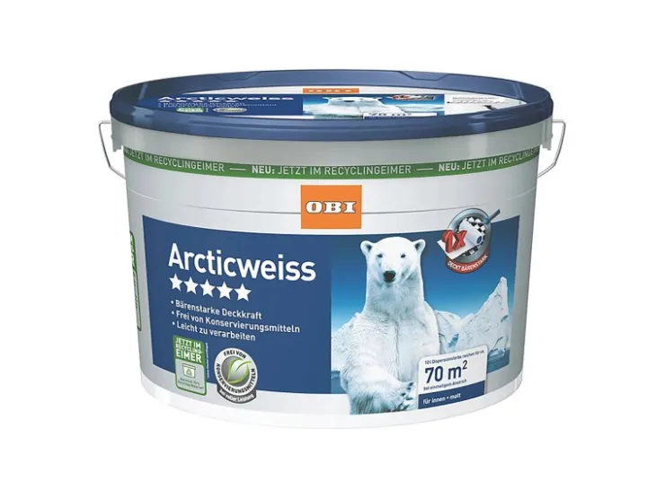 OBI Wandfarbe Arcticweiß Matt 10 l* Innenfarben