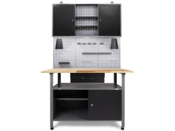 Ondis24 Werkbank Set Klaus 120 cm 1 Schrank LED Werkstatt