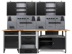 Ondis24 Werkbank Set Tüftler 240 cm 2 Schränke Werkstatt