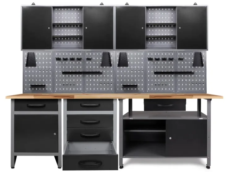Ondis24 Werkbank Set Tüftler 240 cm 2 Schränke Werkstatt