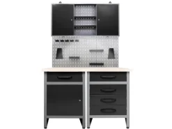 Ondis24 Werkstatt Set Entdecker 120 cm 1 Schrank LED Werkstatteinrichtung Werkbank* Schränke