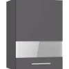 Optifit Küchen-Oberschrank mit Glassegment Ingvar420 50 cm Anthrazit Matt