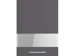Optifit Küchen-Oberschrank mit Glassegment Ingvar420 50 cm Anthrazit Matt