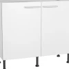 Optifit Küchen-Spülenunterschrank Bengt932 100 cm x 87 cm x 58,4 cm Weiß* Schränke