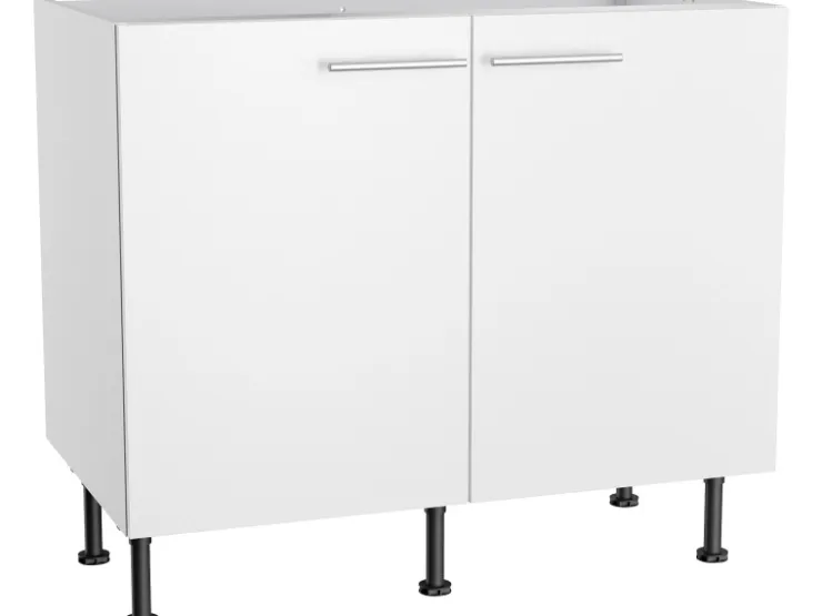 Optifit Küchen-Spülenunterschrank Bengt932 100 cm x 87 cm x 58,4 cm Weiß* Schränke
