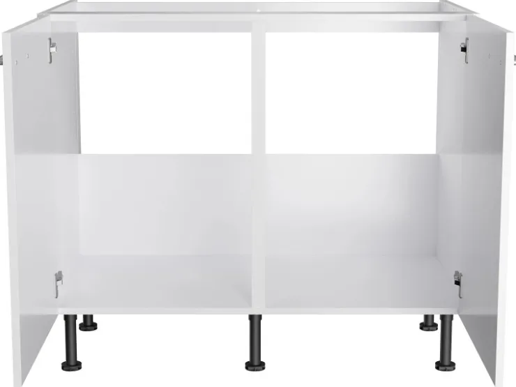 Optifit Küchen-Spülenunterschrank Bengt932 100 cm x 87 cm x 58,4 cm Weiß* Schränke