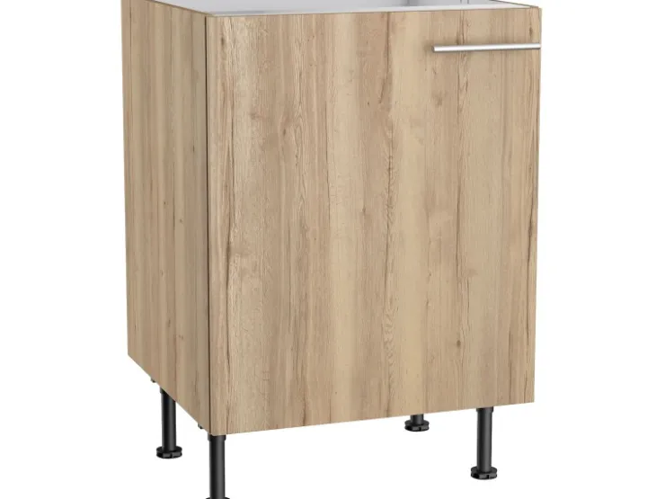 Optifit Küchen-Spülenunterschrank Erik290 60 cm x 87 cm x 58,4 cm Wildeiche