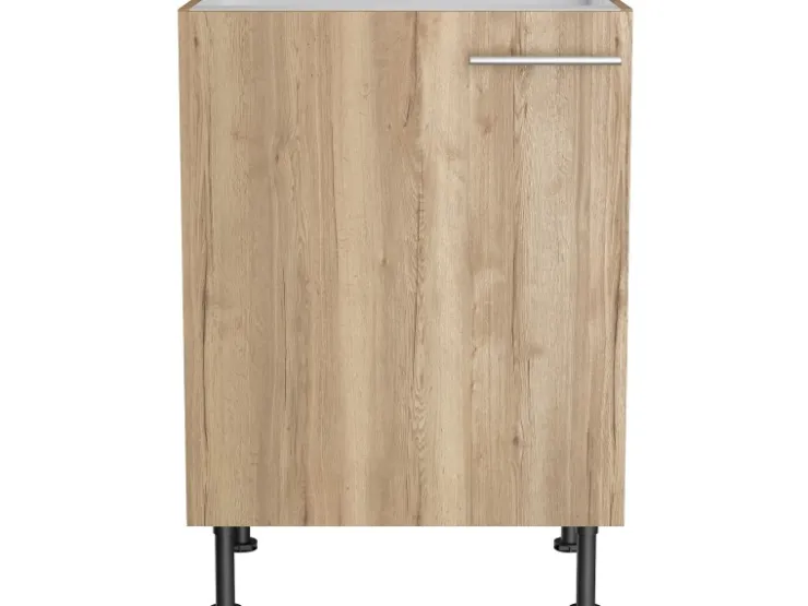 Optifit Küchen-Spülenunterschrank Erik290 60 cm x 87 cm x 58,4 cm Wildeiche