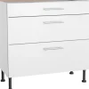 Optifit Küchen-Unterschrank mit 3 Auszügen Bengt932 90 cm x 87 cm x 58,4 cm Weiß* Schränke