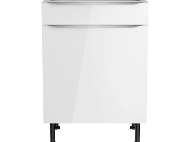 Optifit Küchen-Unterschrank Arvid986 60 cm x 87 cm x 58,4 cm Weiß* Weißlacke