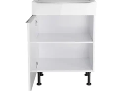 Optifit Küchen-Unterschrank Arvid986 60 cm x 87 cm x 58,4 cm Weiß* Weißlacke