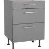 Optifit Küchen-Unterschrank mit 3 Auszügen Mats825 60cmx87cmx58,4cm Basaltgrau* Aufbewahrung