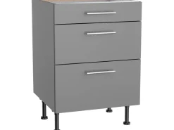 Optifit Küchen-Unterschrank mit 3 Auszügen Mats825 60cmx87cmx58,4cm Basaltgrau* Aufbewahrung