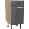 Optifit Küchen-Unterschrank Jonte984 40 cm x 87 cm x 58,4 cm Anthrazit-Wildeiche* Möbelserien