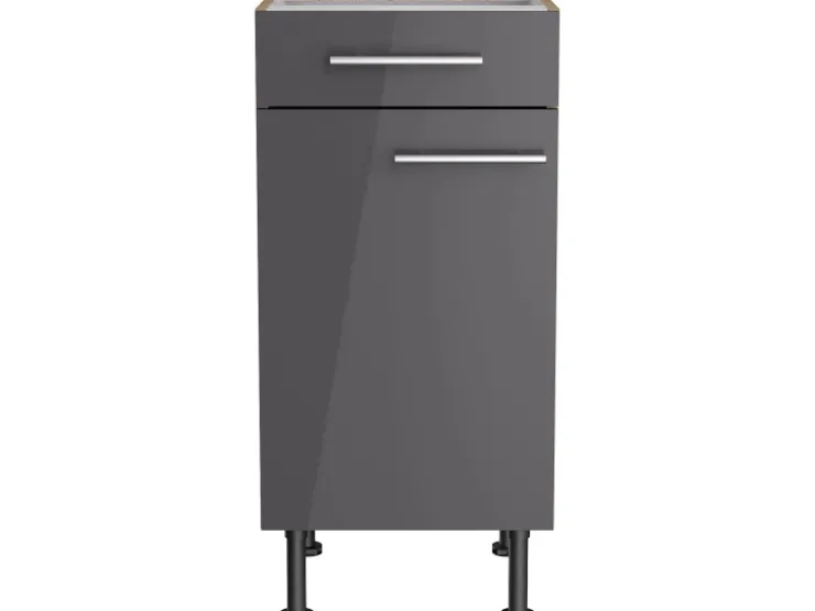 Optifit Küchen-Unterschrank Jonte984 40 cm x 87 cm x 58,4 cm Anthrazit-Wildeiche* Möbelserien