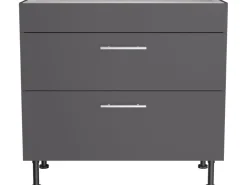 Optifit Küchen-Unterschrank mit 2 Auszügen Ingvar420 90 cm Anthrazit Matt