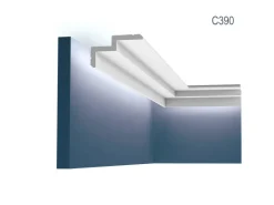 ORAC DECOR C390 MODERN STEPS Eckleiste Zierleiste Indirekte Beleuchtung 2 m 200 cm x 6 cm x 10 cm Weiß* Zierprofile