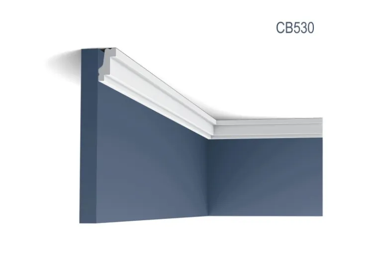 ORAC DECOR CB530 BASIXX Stuckprofil Zier-Eck-Wand-Decken-Leiste Dekor kantig 2 m 200 cm x 2,7 cm x 1,5 cm Weiß
