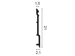ORAC DECOR SX191 LUXXUS HIGH RISE Sockelleiste Zierleiste Stuckleiste 2 m 200 cm x 2,1 cm x 21 cm Weiß* Zierprofile