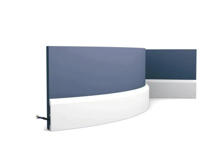 ORAC DECOR SX183F AXXENT CASCADE Flexible Sockelleiste Wandleiste Zierleiste 2 m 200 cm x 1,3 cm x 7,5 cm Weiß* Zierprofile