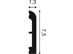 ORAC DECOR SX183F AXXENT CASCADE Flexible Sockelleiste Wandleiste Zierleiste 2 m 200 cm x 1,3 cm x 7,5 cm Weiß* Zierprofile