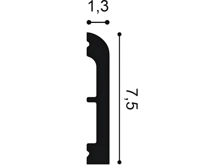 ORAC DECOR SX183F AXXENT CASCADE Flexible Sockelleiste Wandleiste Zierleiste 2 m 200 cm x 1,3 cm x 7,5 cm Weiß* Zierprofile