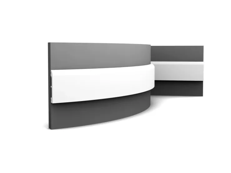 ORAC DECOR SX183F AXXENT CASCADE Flexible Sockelleiste Wandleiste Zierleiste 2 m 200 cm x 1,3 cm x 7,5 cm Weiß* Zierprofile