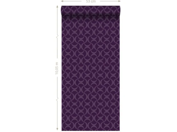 Origin-luxury wallcoverings Origin Wallcoverings Tapete Grafisches Muster Lila 53 cm x 10,05 m 345736