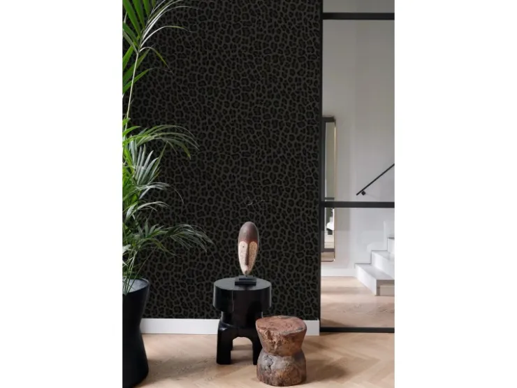 Origin-luxury wallcoverings Origin Wallcoverings Tapete Leopardenmuster Dunkelgrau und Schwarz 53 cm x 10.05 m* Dekorative Tapeten