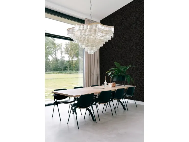 Origin-luxury wallcoverings Origin Wallcoverings Tapete Leopardenmuster Dunkelgrau und Schwarz 53 cm x 10.05 m* Dekorative Tapeten