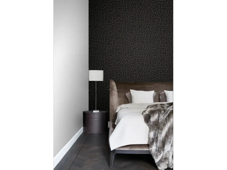 Origin-luxury wallcoverings Origin Wallcoverings Tapete Leopardenmuster Dunkelgrau und Schwarz 53 cm x 10.05 m* Dekorative Tapeten